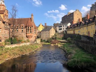 Old village and river in Scotland