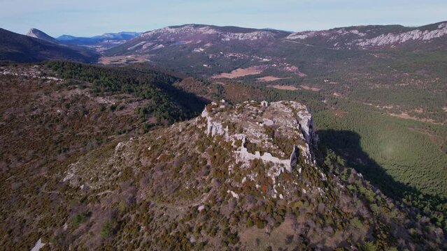 Drone flight over the Castellaras de Thorenc
