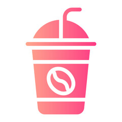 iced coffee gradient icon
