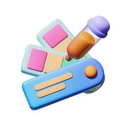 blue pink color picker 3D Icon