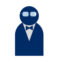 people  for infographic icon man with glasses in navy blue color