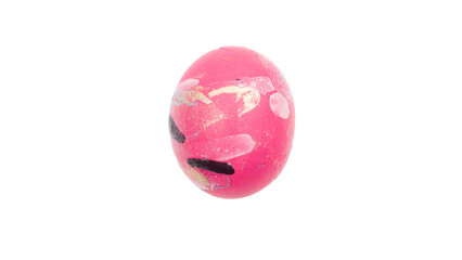  Composition de Pâques avec un œuf de poules colorés sur un fond transparent. Concept de fêtes de Pâques. 