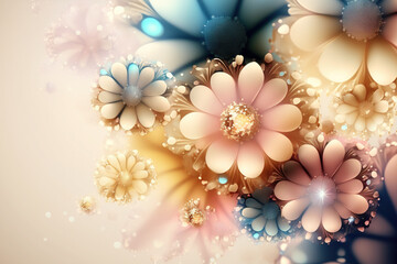 Abstract floral design for prints, postcards or wallpaper. AI
