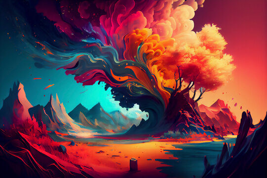 colorful background acrylic painting