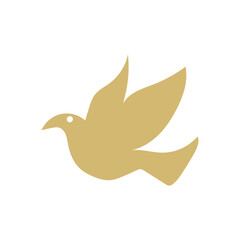 Bird simple silhouette Vector illustration in simple hand drawn style - natural print, poster or logo design template