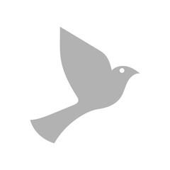 Bird simple silhouette Vector illustration in simple hand drawn style - natural print, poster or logo design template