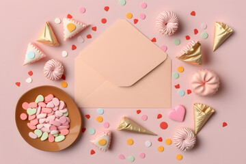 love letter, hearts, love, valentine's day, 3d render