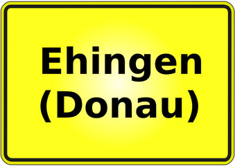 Ortseingangsschild Deutschland Stadt Ehingen (Donau)