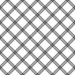 Fototapeta na wymiar Seamless geometric pattern with balck line, square rhombus tile, png transparent