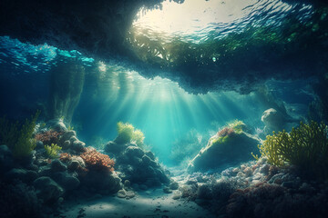 Fototapeta na wymiar Underwater scene