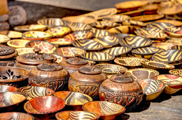 Namibian Handicrafts on a Himba Market - obrazy, fototapety, plakaty