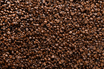 Coffee Beans Background Directly Above    
