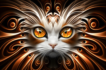 psychedelic cat digital art