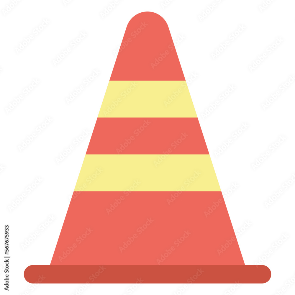 Wall mural traffic cone flat illustration