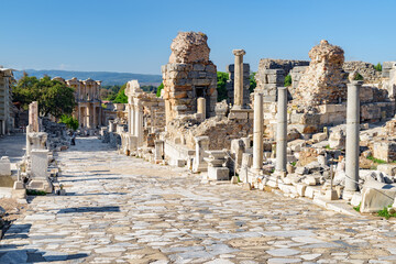 Fototapeta na wymiar Awesome view of street in Ephesus (Efes) at Turkey