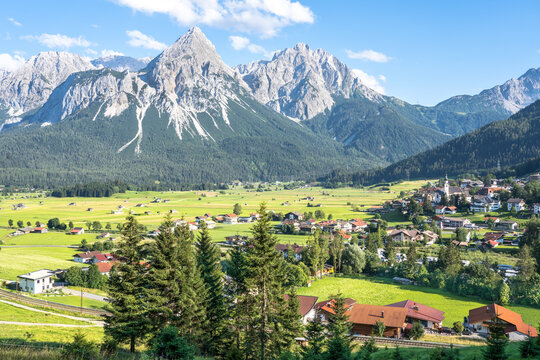 Alpine village in spring