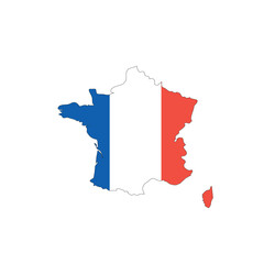 France national flag in a shape of country map
