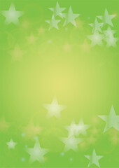 Vector Silver White Glowing Star Confetti on Green Gradient Background. Bokeh Texture. Abstract Magic Starry Pattern. Glitter Shiny Particles Explosion. Summer Glowing Poster. Christmass Design.