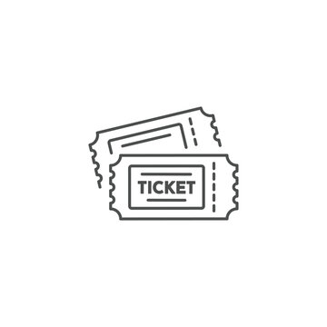 Ticket icon on white background. Vector illustration.