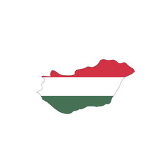 Hungary national flag in a shape of country map