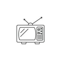 Tv icon in flat style. Television sign vector illustration