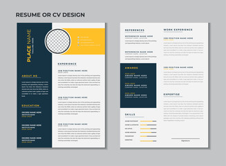 Double pages professional creative resume or portfolio template design for a person on white background