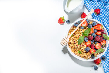 Healthy breakfast granola with berry