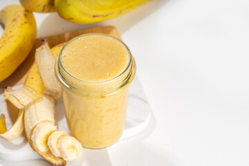 Bananas jam in small jar