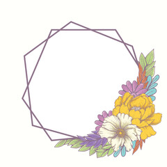 beautiful spring flower with frame border
