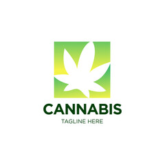 Cannabis leaf logo vector icon illustration