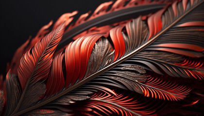 red feather on black
