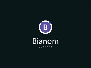 Modern B letter logo design, B type logo with circle, unique letter B logo design template