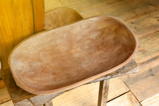 wooden trough - traditional wooden carved container