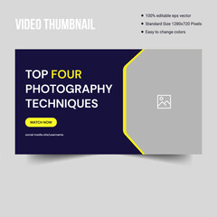 Obraz premium Professional video thumbnail for photography expert, cover banner template design