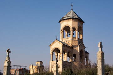 TBILISI, GEORGIA - January 23, 2023 : Holy Trinity Cathedral in Tbilisi