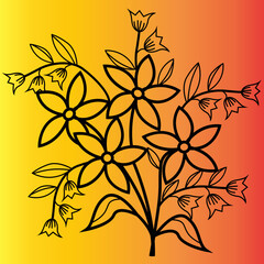 Floral svg, Botanical SVG, illustration of flowers, Flower Svg