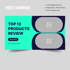 Product review professional video thumbnail, cover banner template design