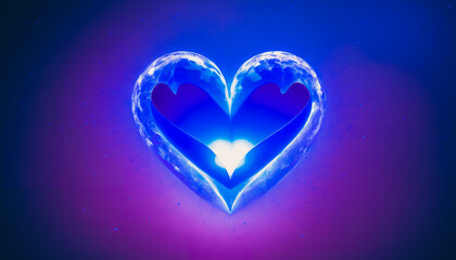 Blue valentine heart. Generative AI