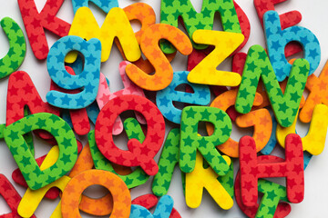 Colorful alphabet letters texture. 
game to learn at school while having fun.