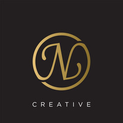 n logo design vector icon luxury premium	
