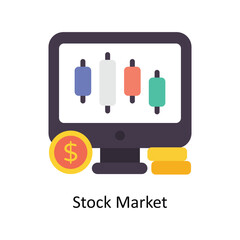 Stock Market vector Flat Icons. Simple stock illustration stock illustration