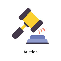 Auction vector Flat Icons. Simple stock illustration stock illustration