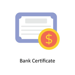 Bank Certificate vector Flat Icons. Simple stock illustration stock illustration