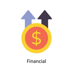 Financial vector Flat Icons. Simple stock illustration stock illustration