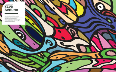 Colorful abstract doodle background vector art