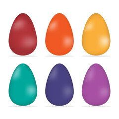 Set of colorful easter eggs. Easter eggs vector illustration.