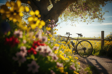 Bicycle in the field