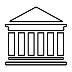 Fototapeta premium courthouse icon on white background, vector illustration.