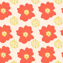 Hand drawn floral seamless pattern vector illustration.Garden flower, plants, botanical, seamless vector design for fashion, fabric, wallpaper.