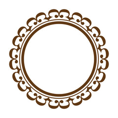 brown circular border round floral graphic design vector illustration eps